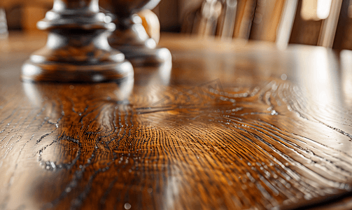 豪华桌角实木家具细节的特写