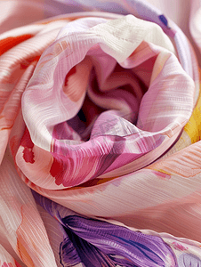 用丝织物条缝制的打结围巾