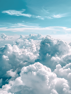 神秘的力量摄影照片_雪白的积云映衬着蓝天