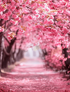 春天背景樱花树风景