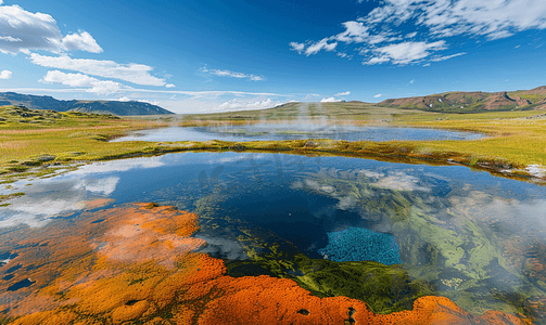 冰岛克里苏维克地区的温泉