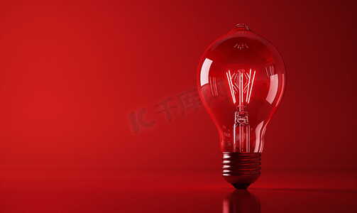 灯泡背景红色创意设计