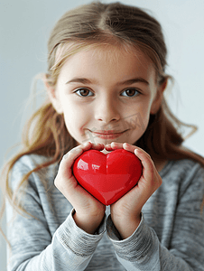 世界健康日 儿童手中握着红心 保健