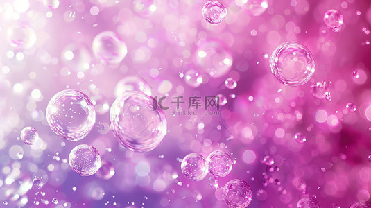 唯美气泡背景图片_粉红色紫色背景气泡