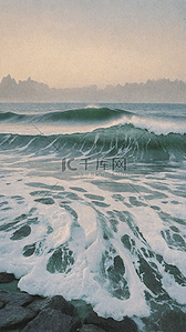 清新夏日海浪波纹海浪底纹图片
