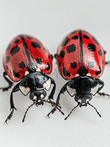 红色和黑色甲壳虫昆虫