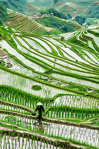 梯田种植摄影图照片写实