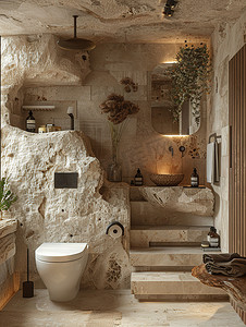 天然石材纹理浴室摄影照片