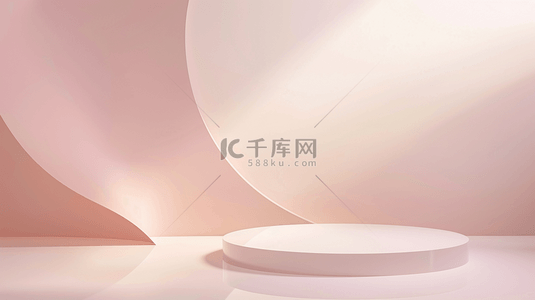 奶茶促销海报背景图片_浅珍珠粉色618促销3D直播间展台素材