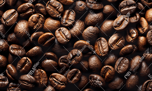 棕色咖啡豆背景摄影照片_咖啡豆背景深烘焙咖啡豆特写