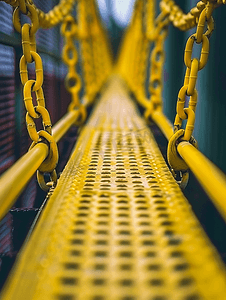 带链条的黄色栏杆