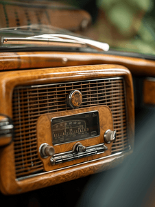 老爷车里的旧收音机