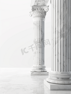 大理石经典柱子建筑装饰复制空间