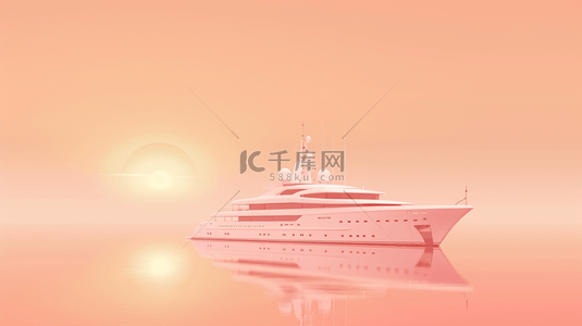 粉色唯美线条艺术海上轮船的背景