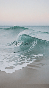 清新夏日海浪波纹海浪底纹背景素材