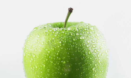 苹果绿色的脸被孤立在白色背景上