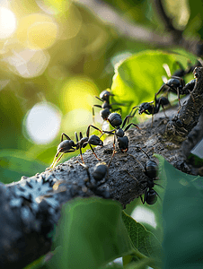 户外自然的黑蚂蚁