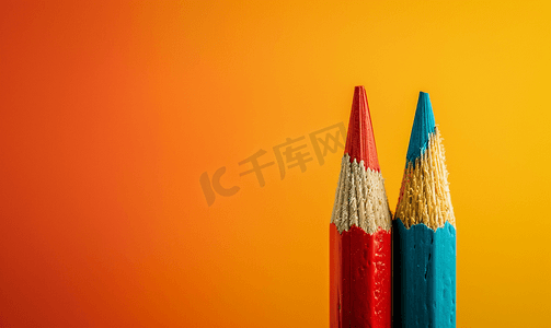 矢量背景学校摄影照片_彩色铅笔作为回到学校主题教育项目
