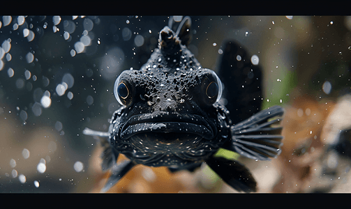 水下黑色大青蛙鱼