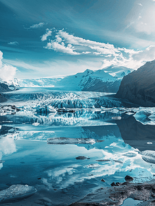 底部通知栏摄影照片_索尔黑马冰川底部的冰正在融化
