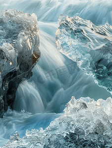底部通知栏摄影照片_索尔黑马冰川底部的冰正在融化