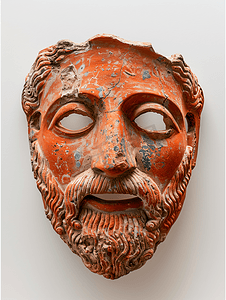 赤土陶器希腊悲剧风格面具