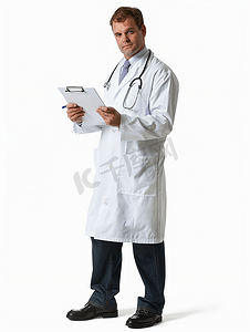 工作临床关心医生手握笔检查医疗报告剪贴板的体检报告