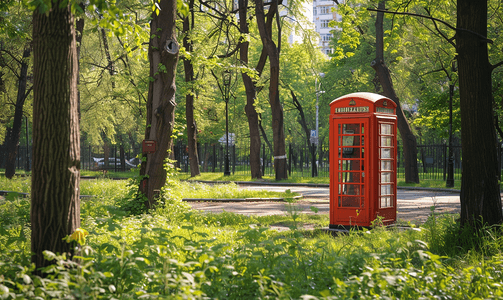 高尔基公园英式红色公用电话亭