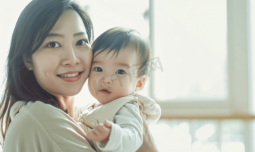 职业文字摄影照片_门诊部治疗亚洲年轻妈妈带着孩子看医生