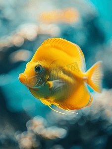 水族logo摄影照片_黄塘鱼是水族馆中棘鱼科的咸水鱼种