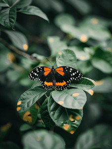 叶子上的热带帝王蝶