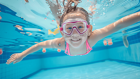 运动会海报摄影照片_正在游泳的儿童摄影20