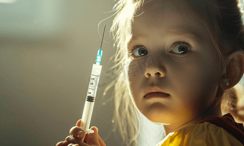 打针的小女孩接种疫苗