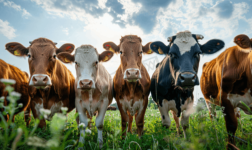 可爱红色摄影照片_宾夕法尼亚州兰开斯特县农场的牛