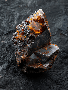 在黑暗的未加工的闪锌矿闪锌矿石头