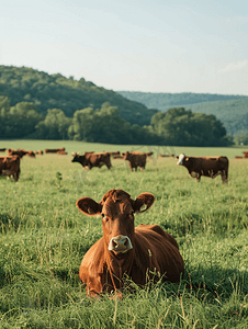 宾夕法尼亚州田野中的农场牲畜和牛