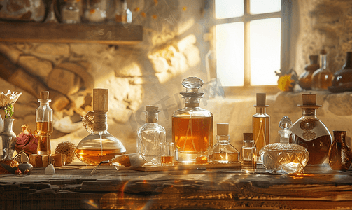 格拉斯法国在实验室中用古董平衡器收集古代香水