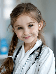 女孩和医生疾病儿科