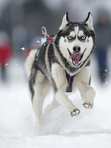哈士奇雪橇犬比赛
