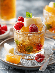 用威士忌腌制的水果制作的自制水果蛋糕