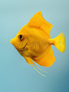 海洋动物黄色摄影照片_黄塘鱼是水族馆中棘鱼科的咸水鱼种