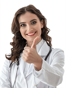 保健医学微笑的女医生竖大拇指