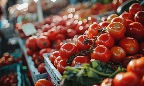 水果摊贩番茄蔬菜水果背景