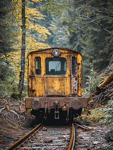 绿色矿山摄影照片_采矿业的钢制窄轨铁路