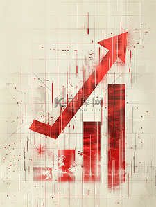 企业危机背景图片_带有红色向下箭头的图表摘要背景为增长下降