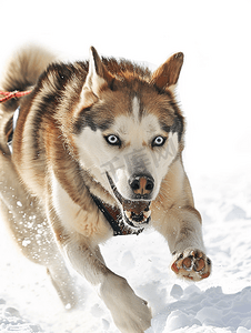 哈士奇雪橇犬比赛
