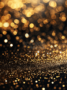 喜庆礼物节日背景图片_抽象的金色亮片闪耀着散景背景