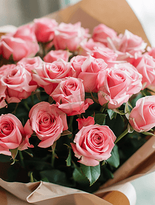 以粉红玫瑰花束为背景的花束