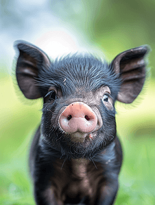 一只小猪的可爱湿黑鼻子