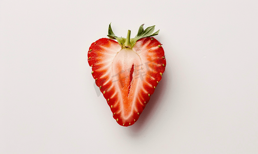 新鲜美味的半切草莓孤立在白色背景上